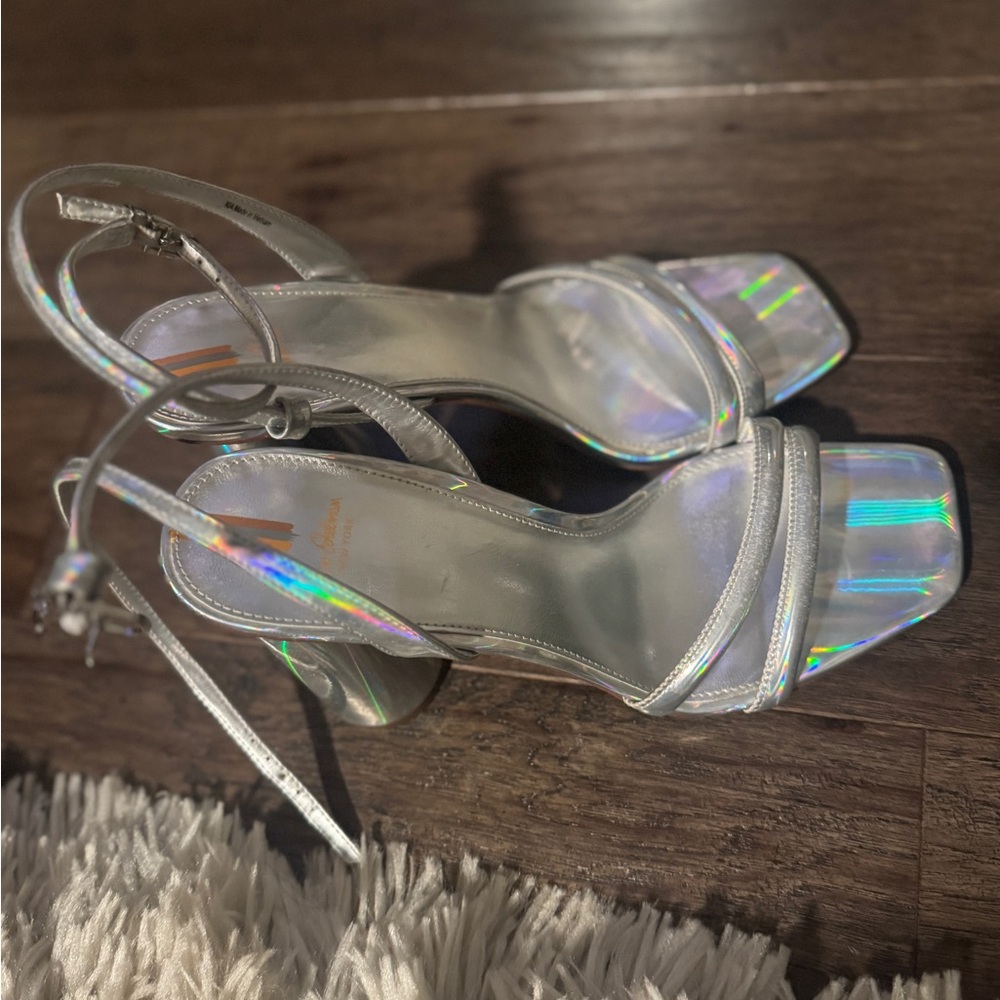 Sam Edelman Silver Holographic Heels
